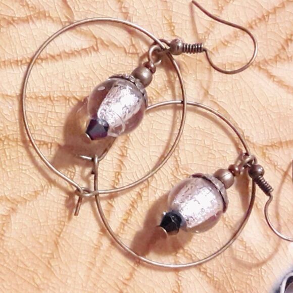 Artisan earrings 515# bohemian Victorian earrings Letter in a bottle glass fili - Picture 2 of 5